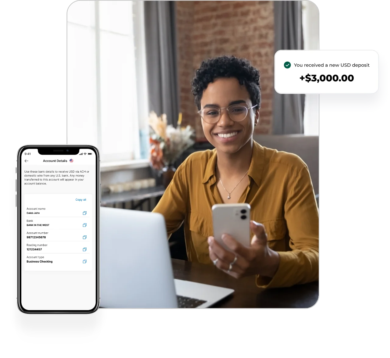 A customer receiving payments globally